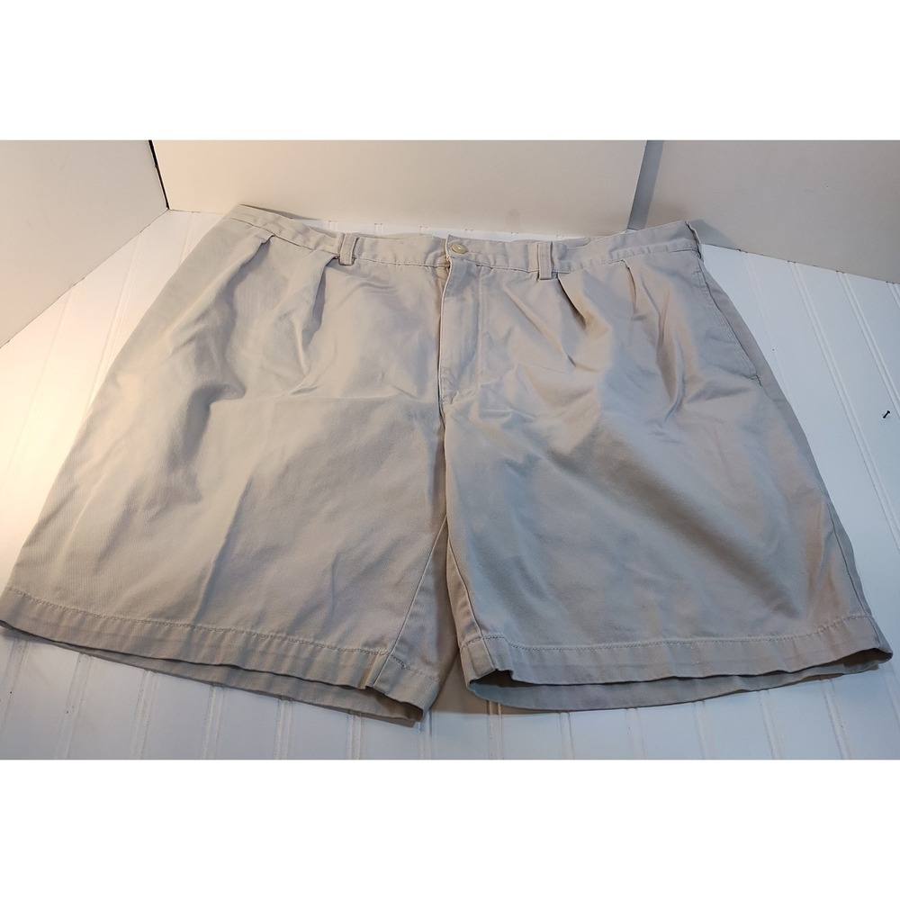 Polo Ralph Lauren Tyler Short Mens 42 Khaki Tan Pleated Chino Casual Old Money